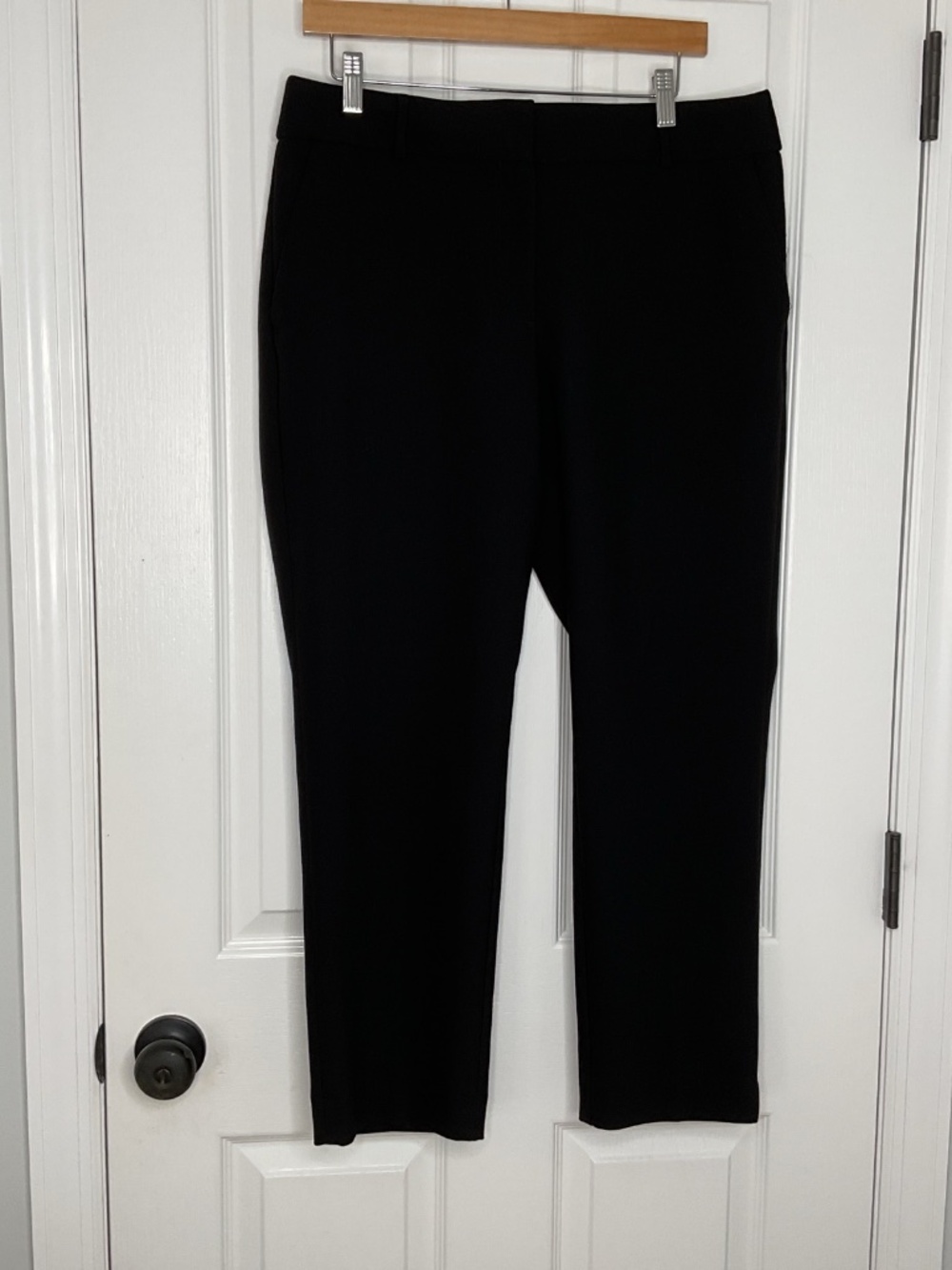 LOFT Curvy Slim Black Trousers Dress Pants Women 12 Stretch Professional Career